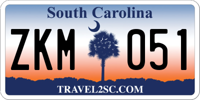 SC license plate ZKM051