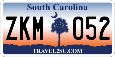 SC license plate ZKM052