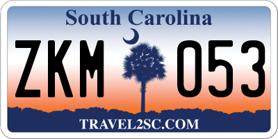 SC license plate ZKM053