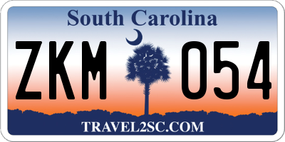 SC license plate ZKM054