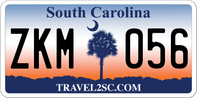 SC license plate ZKM056
