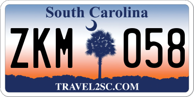 SC license plate ZKM058
