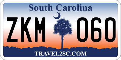 SC license plate ZKM060