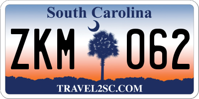 SC license plate ZKM062