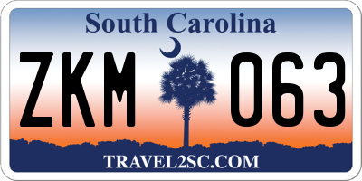 SC license plate ZKM063
