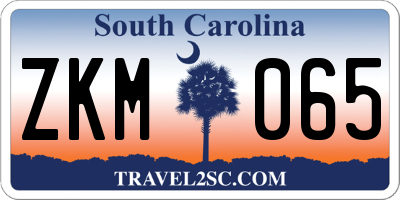 SC license plate ZKM065