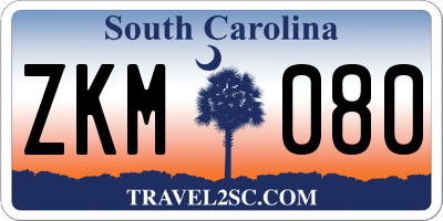 SC license plate ZKM080
