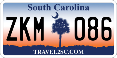 SC license plate ZKM086