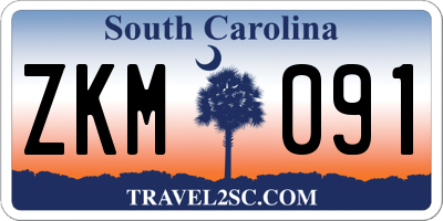 SC license plate ZKM091