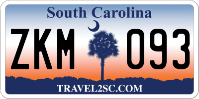 SC license plate ZKM093