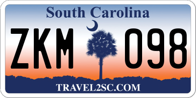 SC license plate ZKM098