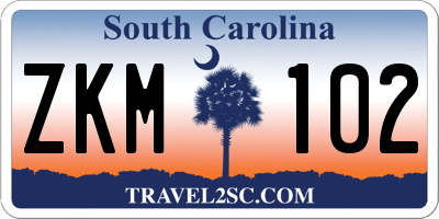 SC license plate ZKM102