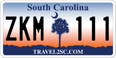 SC license plate ZKM111