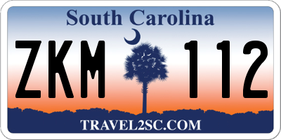 SC license plate ZKM112