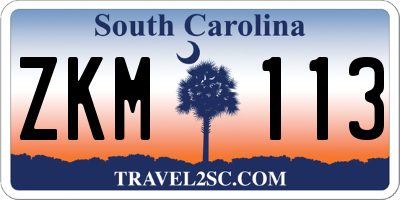 SC license plate ZKM113
