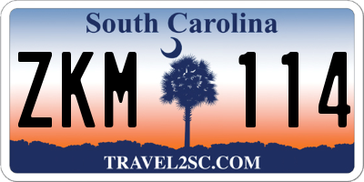 SC license plate ZKM114