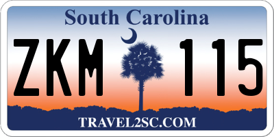 SC license plate ZKM115