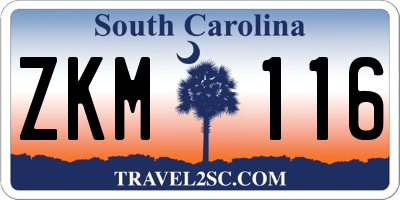 SC license plate ZKM116