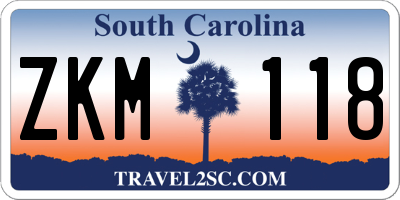 SC license plate ZKM118