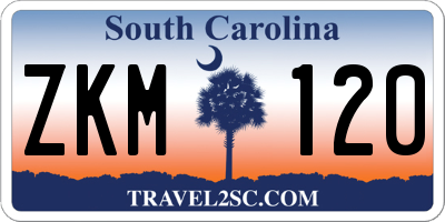 SC license plate ZKM120