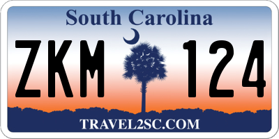 SC license plate ZKM124