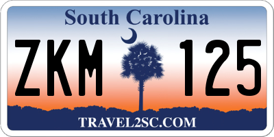 SC license plate ZKM125