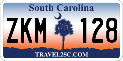 SC license plate ZKM128