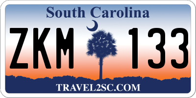 SC license plate ZKM133