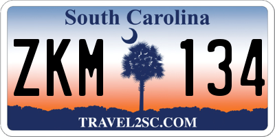 SC license plate ZKM134