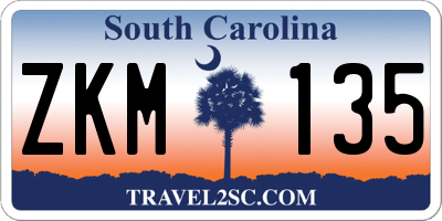 SC license plate ZKM135