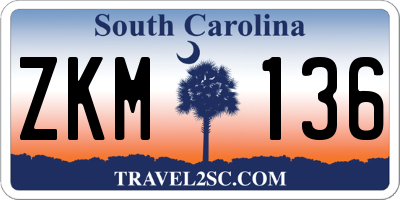 SC license plate ZKM136