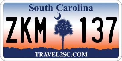 SC license plate ZKM137