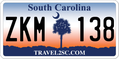 SC license plate ZKM138