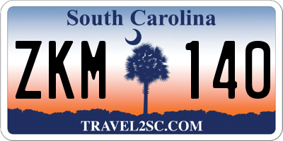 SC license plate ZKM140