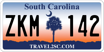 SC license plate ZKM142