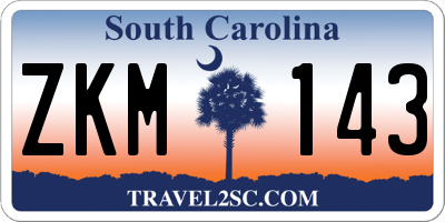 SC license plate ZKM143
