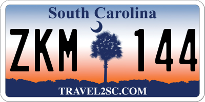 SC license plate ZKM144