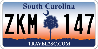 SC license plate ZKM147