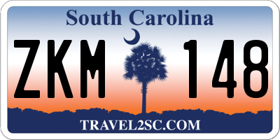 SC license plate ZKM148