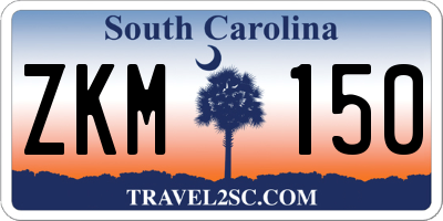 SC license plate ZKM150