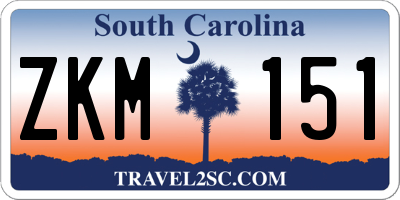 SC license plate ZKM151