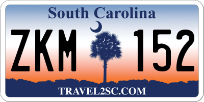SC license plate ZKM152