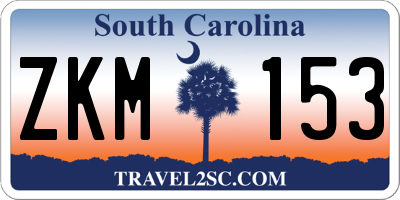 SC license plate ZKM153