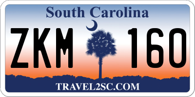 SC license plate ZKM160