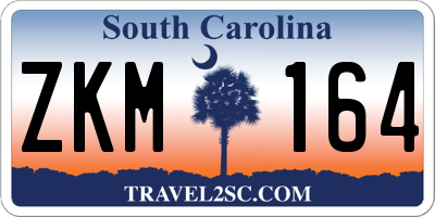 SC license plate ZKM164