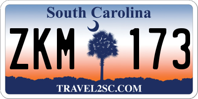 SC license plate ZKM173