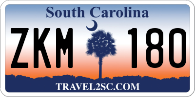 SC license plate ZKM180