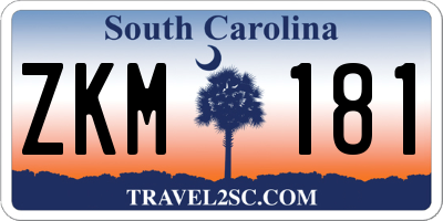 SC license plate ZKM181