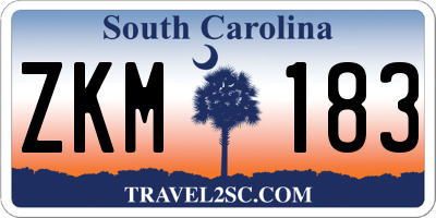 SC license plate ZKM183