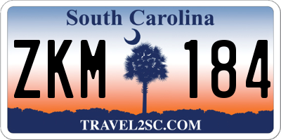 SC license plate ZKM184